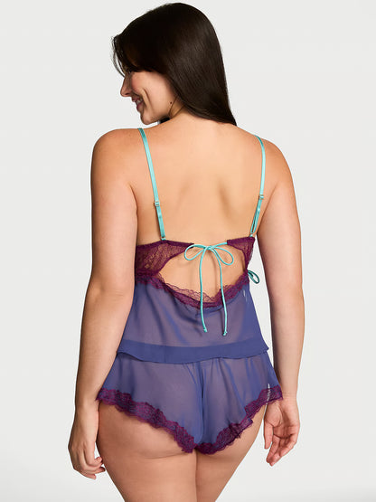 Vs tease chiffon cami set