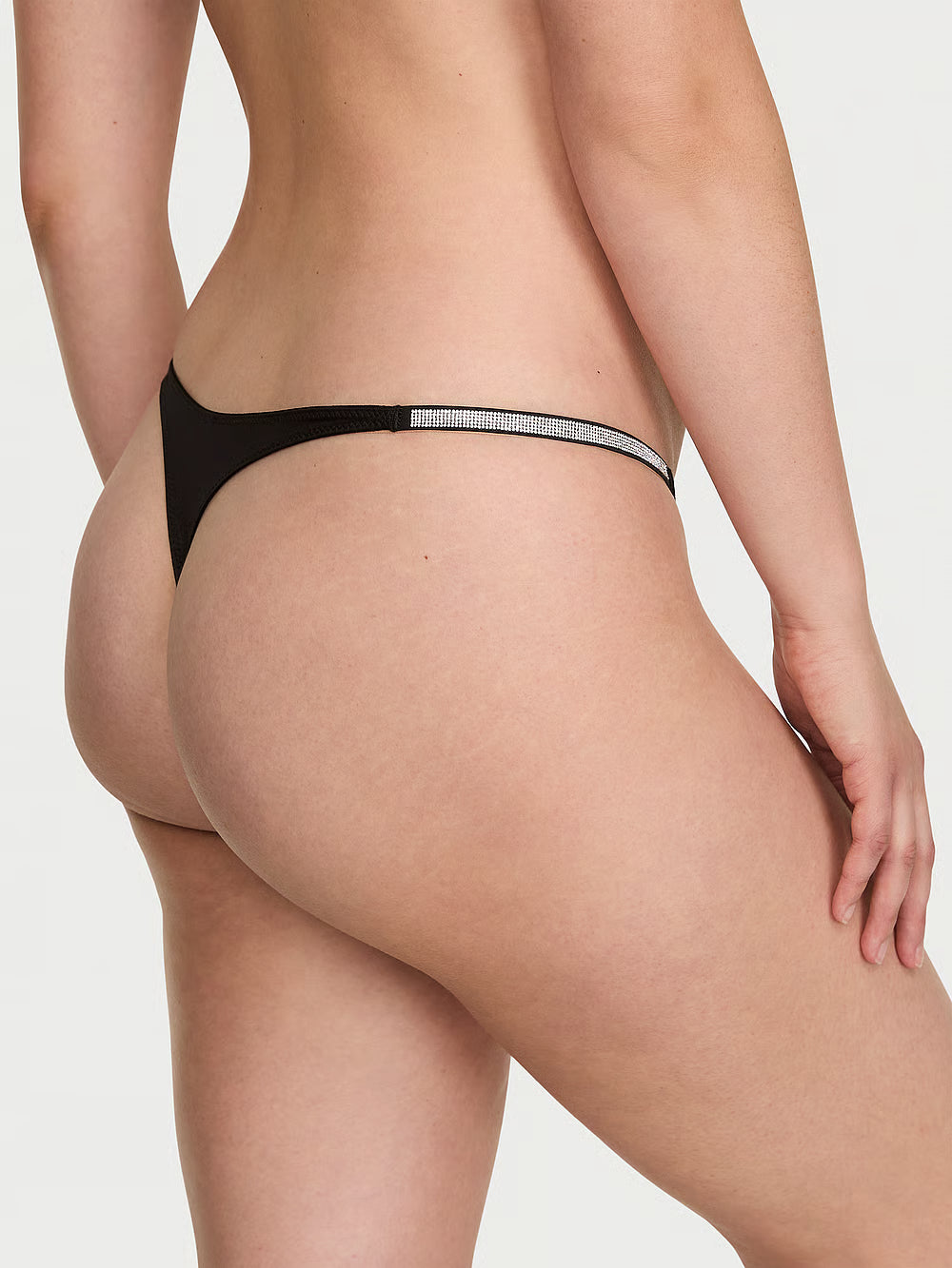VS lace shine strap thong