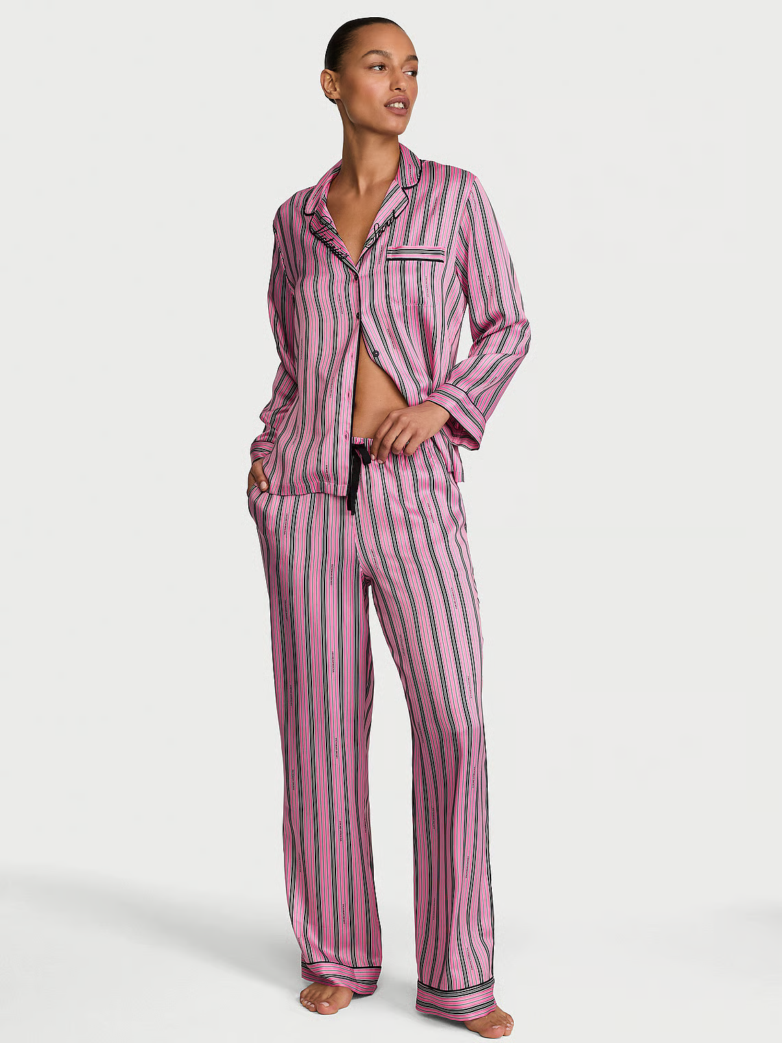 VS stripes satin pj set