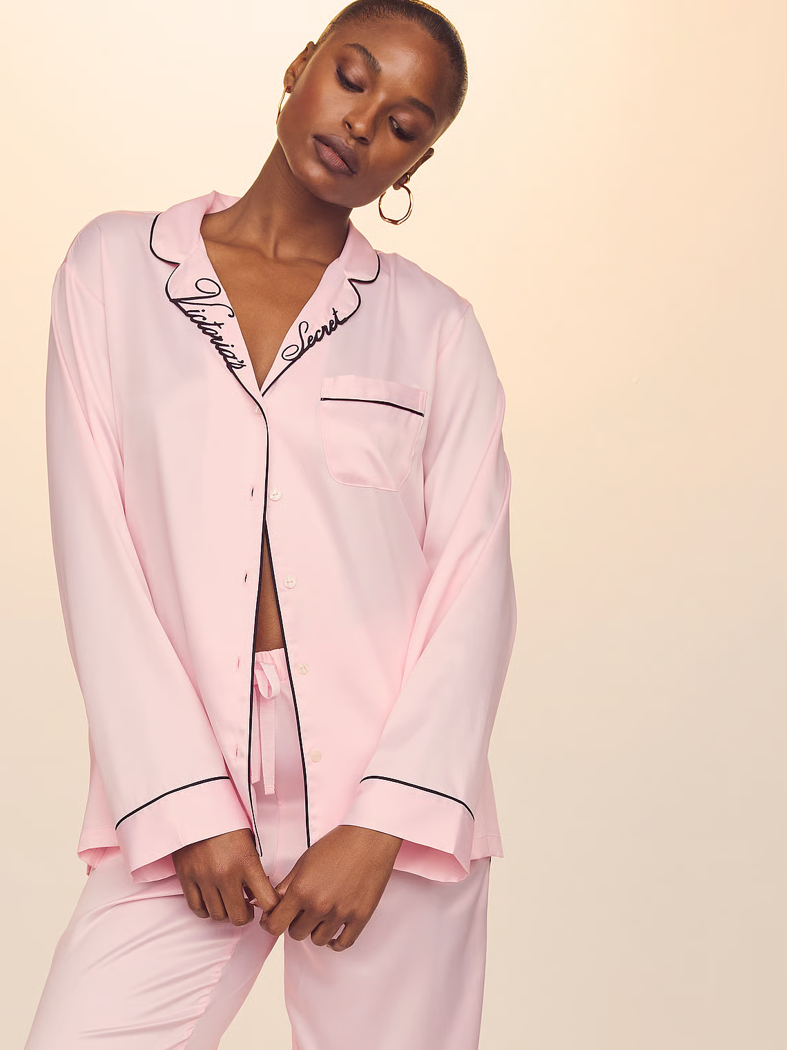 VS Embroidery satin pj set