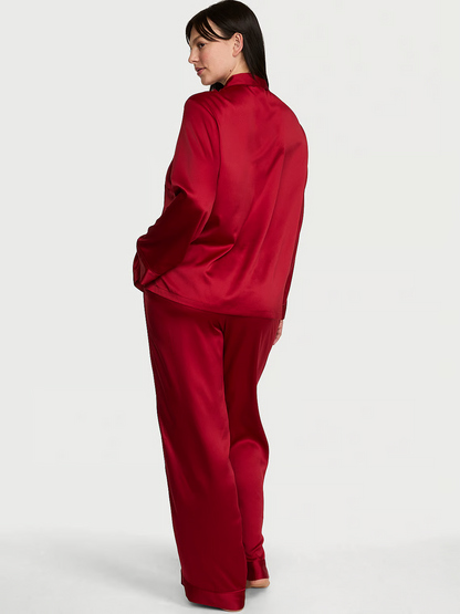 VS Red lacquer satin pj set