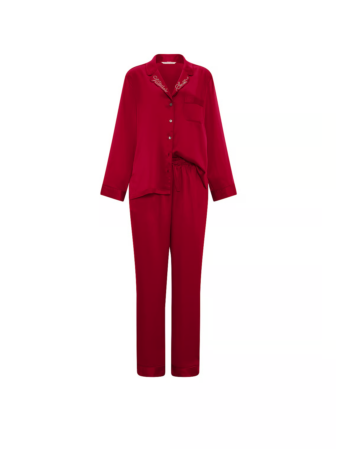 VS Red lacquer satin pj set