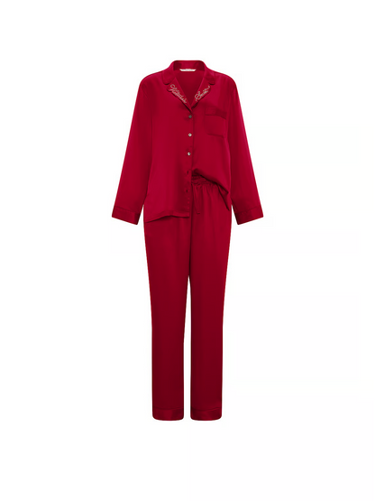 VS Red lacquer satin pj set