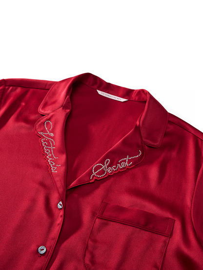 VS Red lacquer satin pj set