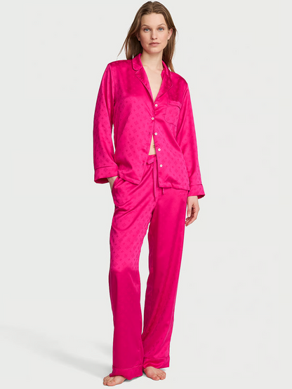 VS pop pink satin pj set