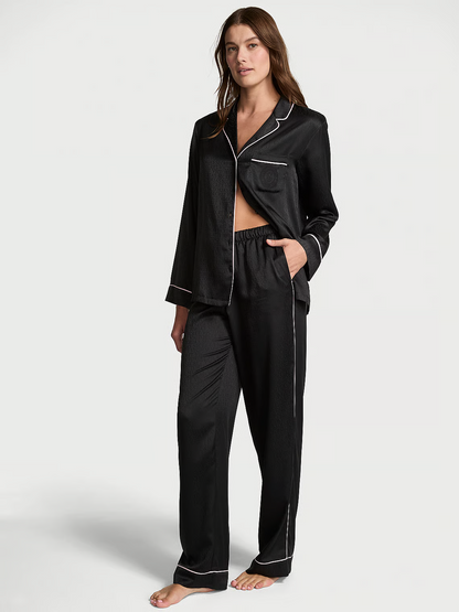 VS black satin pj set