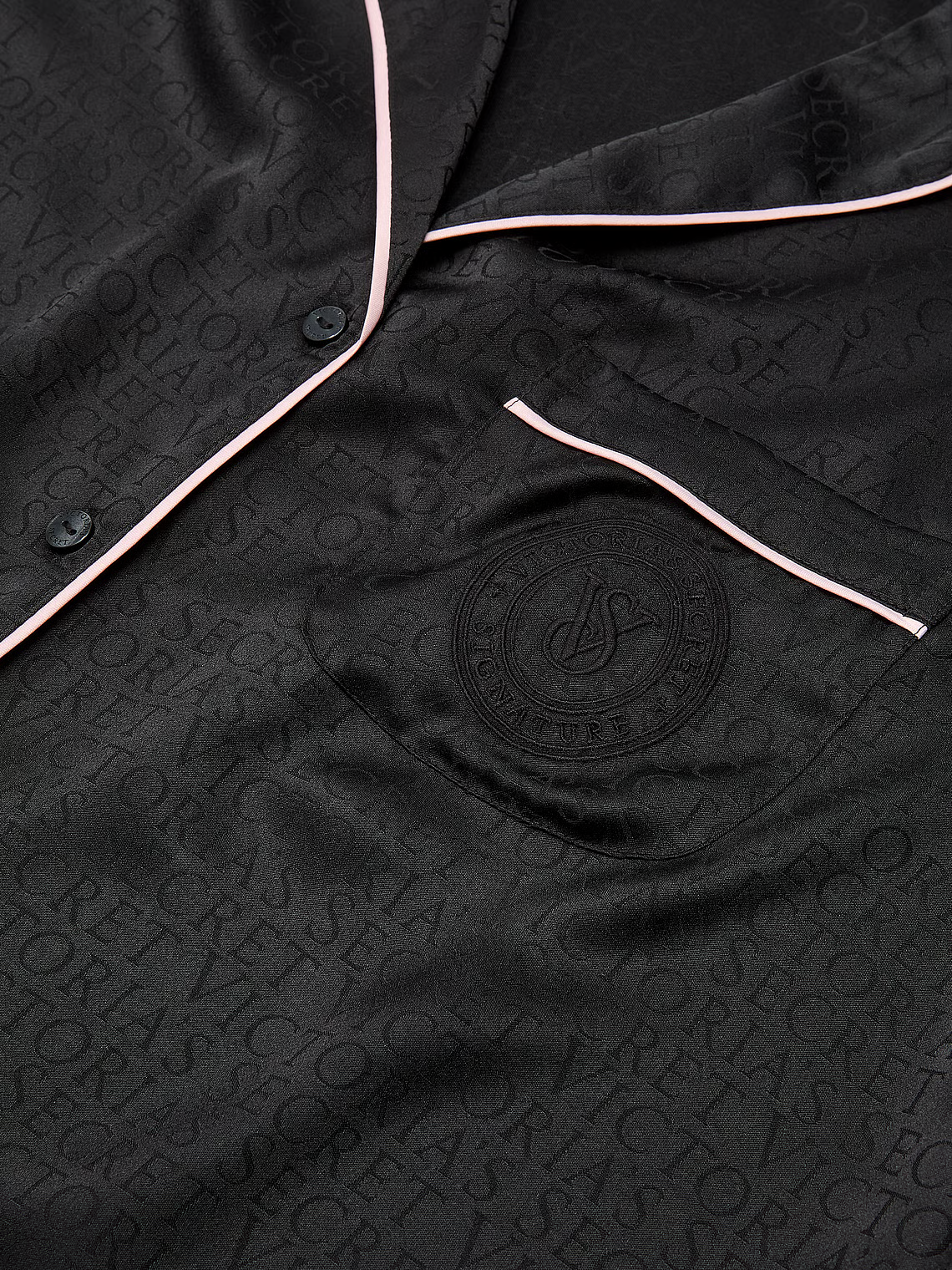 VS black satin pj set